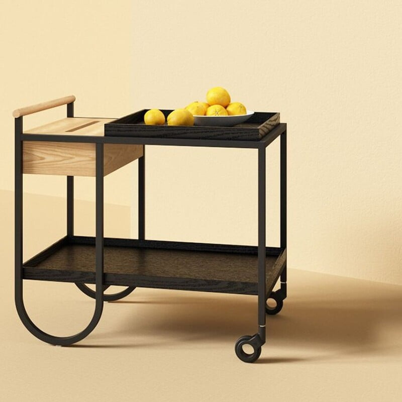 Bertrand Black & Natural Timber Bar Cart Hire Bertrand Black & Natural Timber Bar Cart Hire