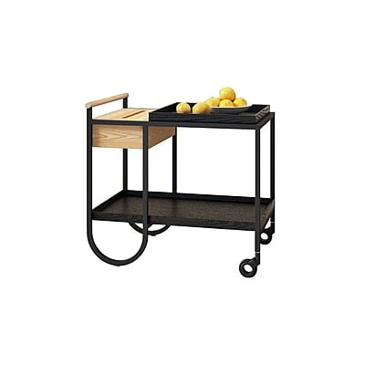 Bertrand Black & Natural Timber Bar Cart Hire Bertrand Black & Natural Timber Bar Cart Hire
