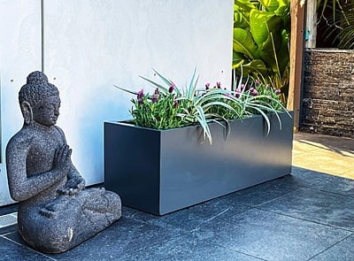 Black Designer Planter Trough Hire