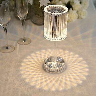Crystal Cylinder Rechargeable Cordless Table Lamp Hire Crystal Cylinder Rechargeable Cordless Table Lamp Hire