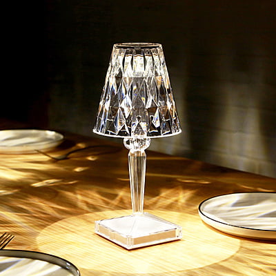 Crystal Cone Rechargeable Cordless Table Lamp Hire