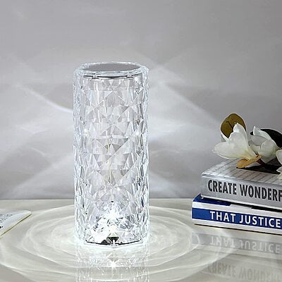 Crystal Tube Rechargeable Cordless Table Lamp Hire