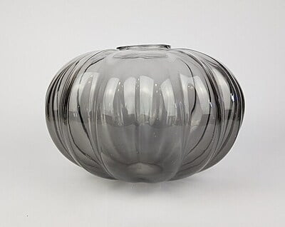 Vintage Smokey Black 18cm Pumpkin Vase / Bowl - Hire