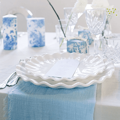 Wild Luxe Collection - Heron Island Blue Textured Cloth Napkin Hire