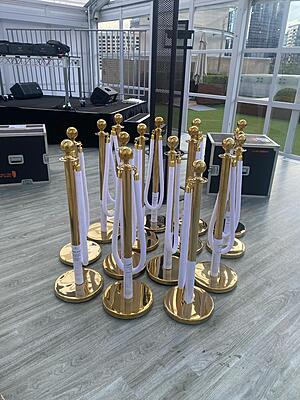 Gold Bollards & Ropes - Hire Package