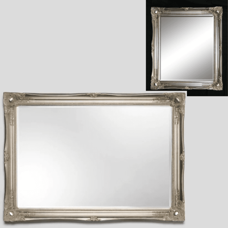 Large Elegant Champagne Coloured Frame Mirror 136x75cm - Hire Large Elegant Champagne Coloured Frame Mirror 136x75cm - Hire