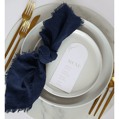 Wild Luxe Collection - French Navy Textured Cloth Napkin Hire